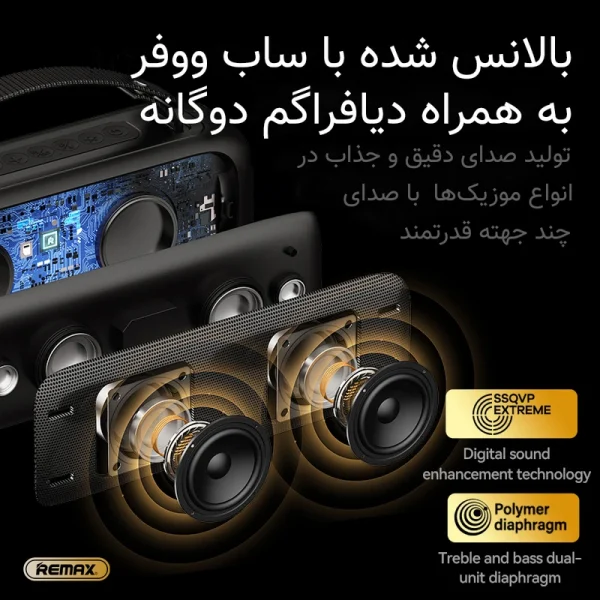 اسپیکر بلوتوثی قابل حمل ریمکس مدل RB-M67 New - تصویر 5